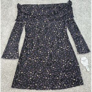 Tinsel Town Mini Dress Floral Womens Off Shoulder Lined Mesh BRAND NEW Size XL